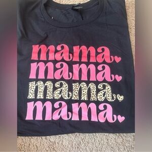 Black Graphic Tee with Pink and Leopard Print